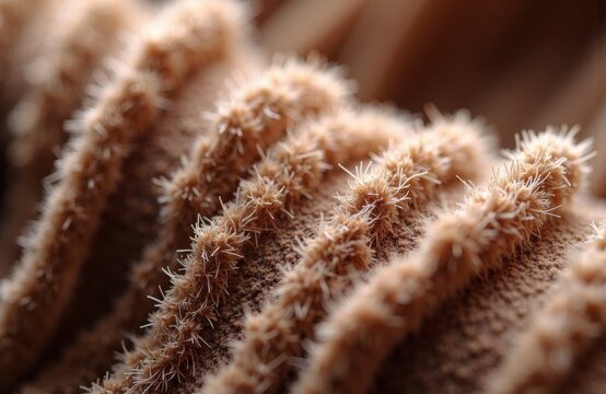 Cactus spines with fuzzy texture in close-up detail