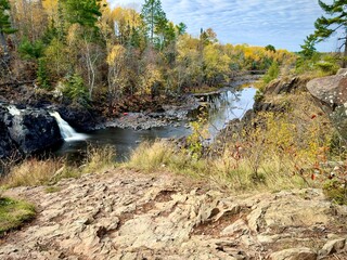 Waterfall and river in Ely Minnesota
