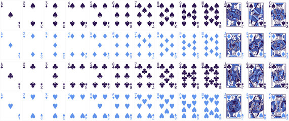 High-Quality Playing Cards Set - Cornflower Ink