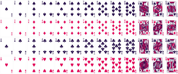 High-Quality Playing Cards Set - Raspberry Ink