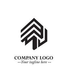 Building Logo Symbol in Black on the White Background with Modern Minimal Architecture Design