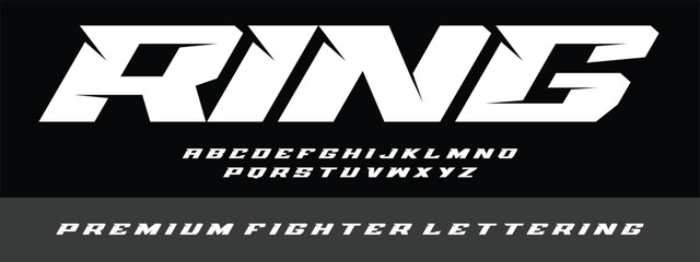 Aggressive Fight Ring Display Typography: Bold, Angular Sports and Combat Font