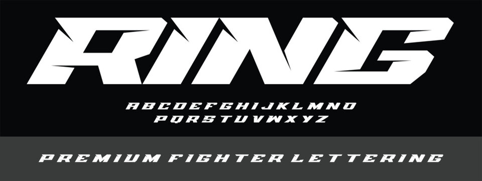 Aggressive Fight Ring Display Typography: Bold, Angular Sports and Combat Font