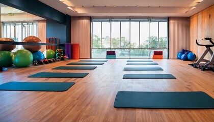 empty exercise area with foam mats