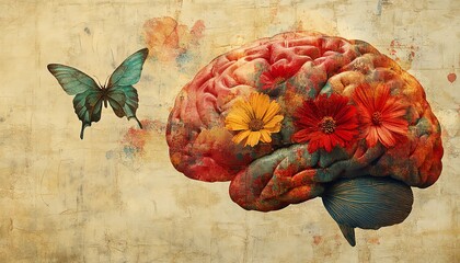 Mental health challenges depicted in an artistic brain  high resolution   for isolate image