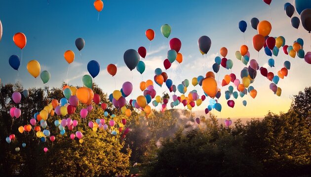 colorful balloons fill the air a celebration of joy and happiness