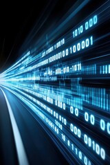 Abstract Digital Data Flow with Binary Code in Motion Blur Effect