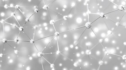 Elegant silver network structure with glowing nodes, conveying connectivity and innovation