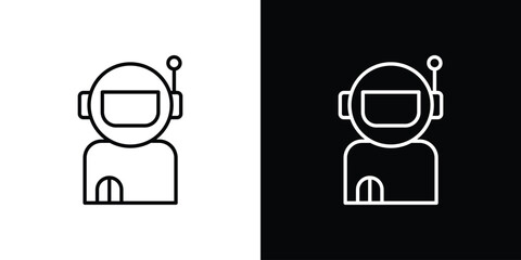 Astronaut user icons. Editable Stroke. logotype design concept