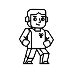 Cartoon character of a man in a sports uniform