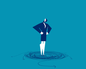 Robot. Artificial intelligence confusion at direction