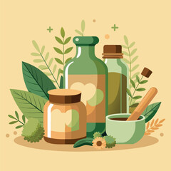 Herbal Medicine Bottles and Natural Remedies