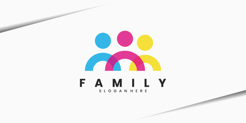 Abstract family logo design for business