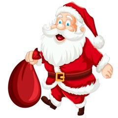 santa claus with a bag of gifts vector illustration.santa claus vector icon for cristmas vector illustration