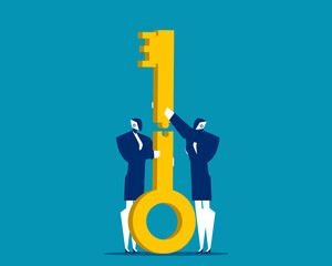 Robot. Artificial intelligence jigsaw the keys together