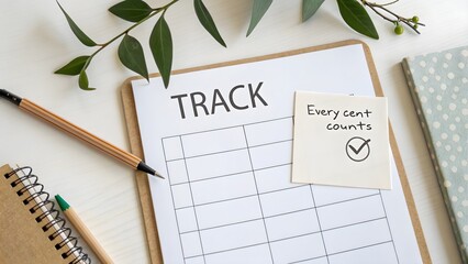 Flat lay of checklist with pencil planning to track progress