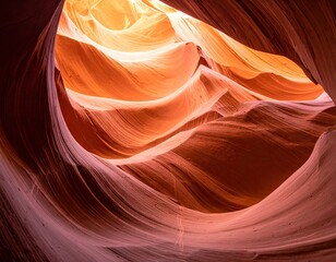 Close-up of Swirling Orange and Red Sandstone Canyon Walls
