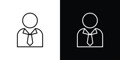 Businessman icons. Editable Stroke. logotype design concept