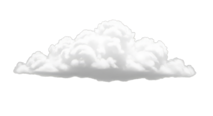 Fluffy white cumulus cloud isolated on black background