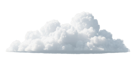 Fluffy white cumulus cloud isolated on black background