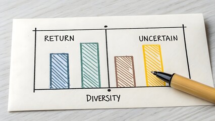 Bar chart illustrating return and uncertainty concept