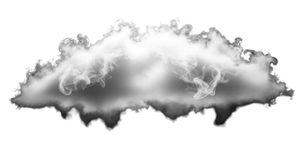 Wispy white cloud isolated on black background