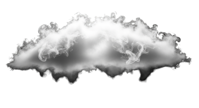Wispy white cloud isolated on black background