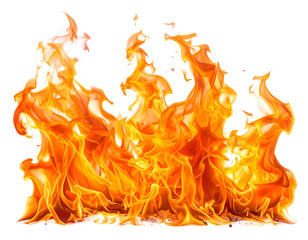 Intense, vibrant flames dance, casting a warm glow with subtle sparks