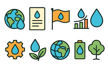 Sustainability linear icon set. Environment, conservation, eco friendly icons collection