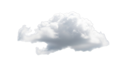 Fluffy white cloud isolated on black background