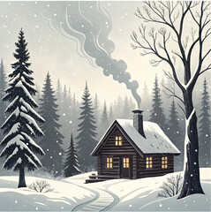 Naklejka premium house in the forest