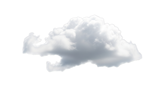 Fluffy white cloud isolated on black background
