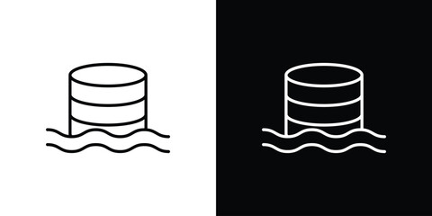 Data lake icons. Editable Stroke. logotype design concept
