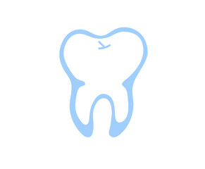 Tooth simple logo. Vector isolated illustration.