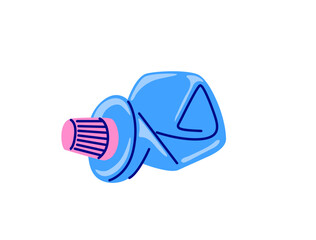 Empty toothpaste. Crumpled squeezed tube. Hand drawn trendy isolated illustration.