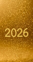 Golden Glitter Sparkle Year 2026 Celebration Background.