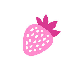 Strawberry simple icon. Hand drawn vector illustration.