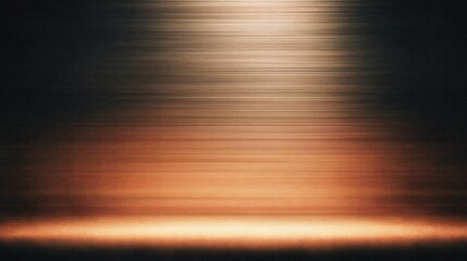 A dark, textured brushed metal background with warm bronze-gold light illuminating from above and along the bottom edge, a sleek, dramatic abstract stage effect, blurred orange background