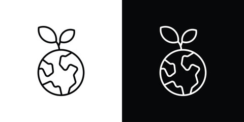 Environment icons. Editable Stroke. logotype design concept