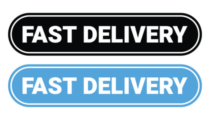 fast Delivery Vector Icons — Speed Service, Same Day Delivery, and Parcel Transport Concept