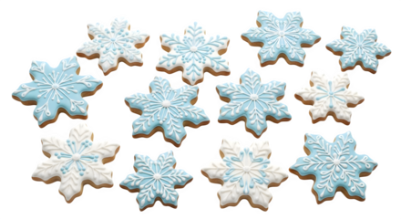 Snowflake Sugar Cookies, isolated on transparent background