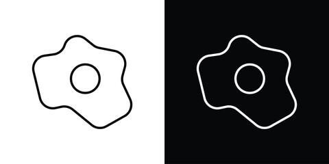 Fried egg icons. Editable Stroke. logotype design concept
