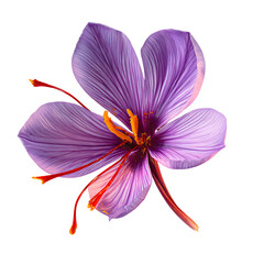  Isolated Saffron Flower Blooming Under Soft Light