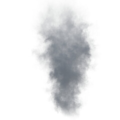 Thin smoke rising up isolated transparent background 3d rendering PNG 16 bit
