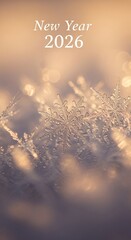 New Year 2026 Celebration with Abstract Golden Bokeh Background.