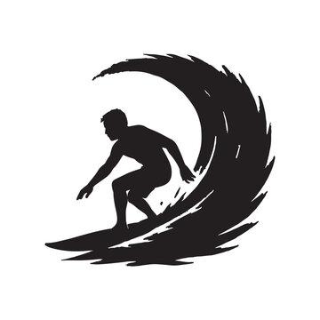 surfer silhouette vector