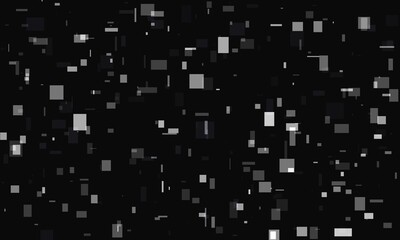 Monochromatic Abstract Glitch Art Geometric Pixelation in Grayscale for Modern Design