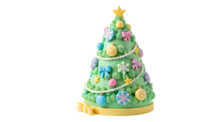 Christmas Tree Cake, isolated on transparent background