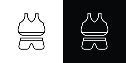 Gym clothes icons. Editable Stroke. logotype design concept