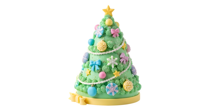 Christmas Tree Cake, isolated on transparent background
